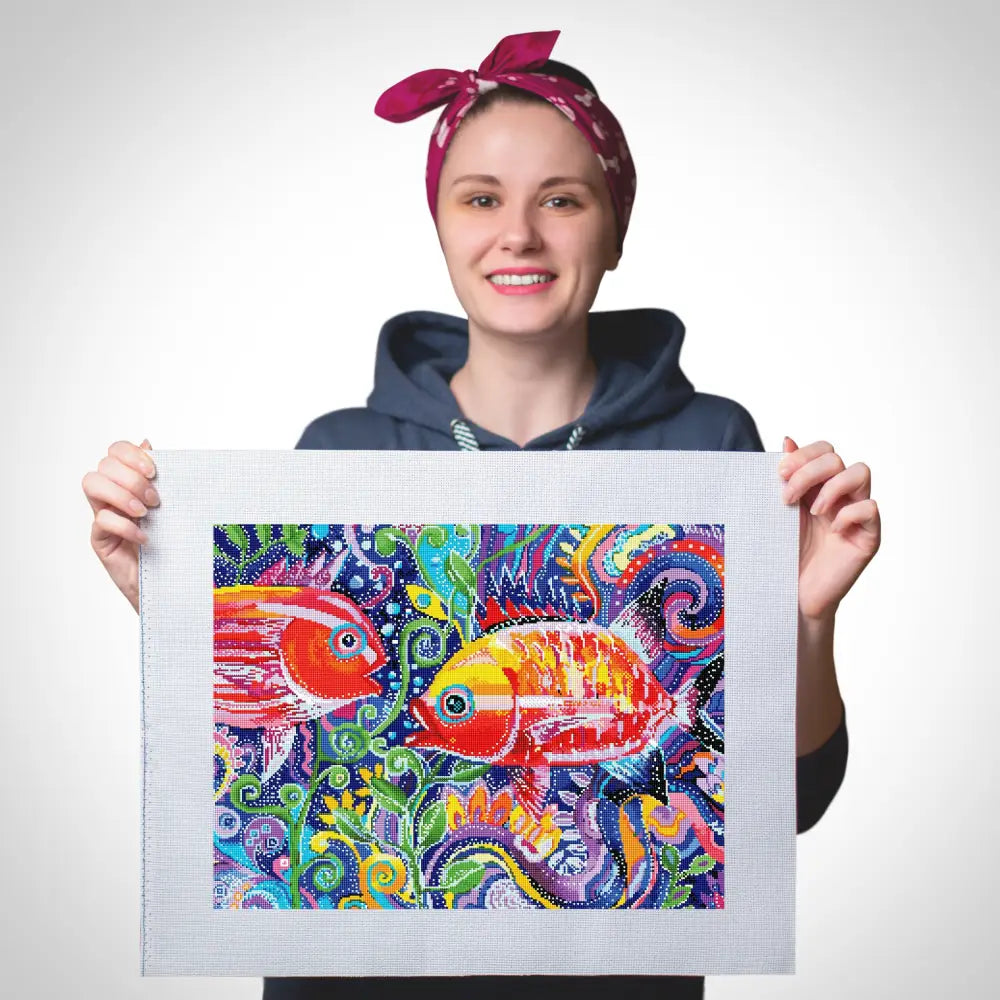 Colorful Fish Kit - Cross Stitch - No Frame - Cross Stitch Kit