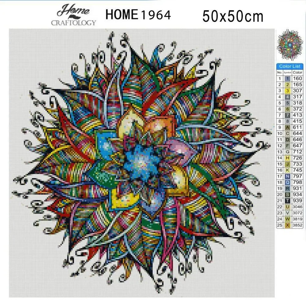 Colorful Flower Mandala - Premium Diamond Painting Kit - Diamond Painting Kit