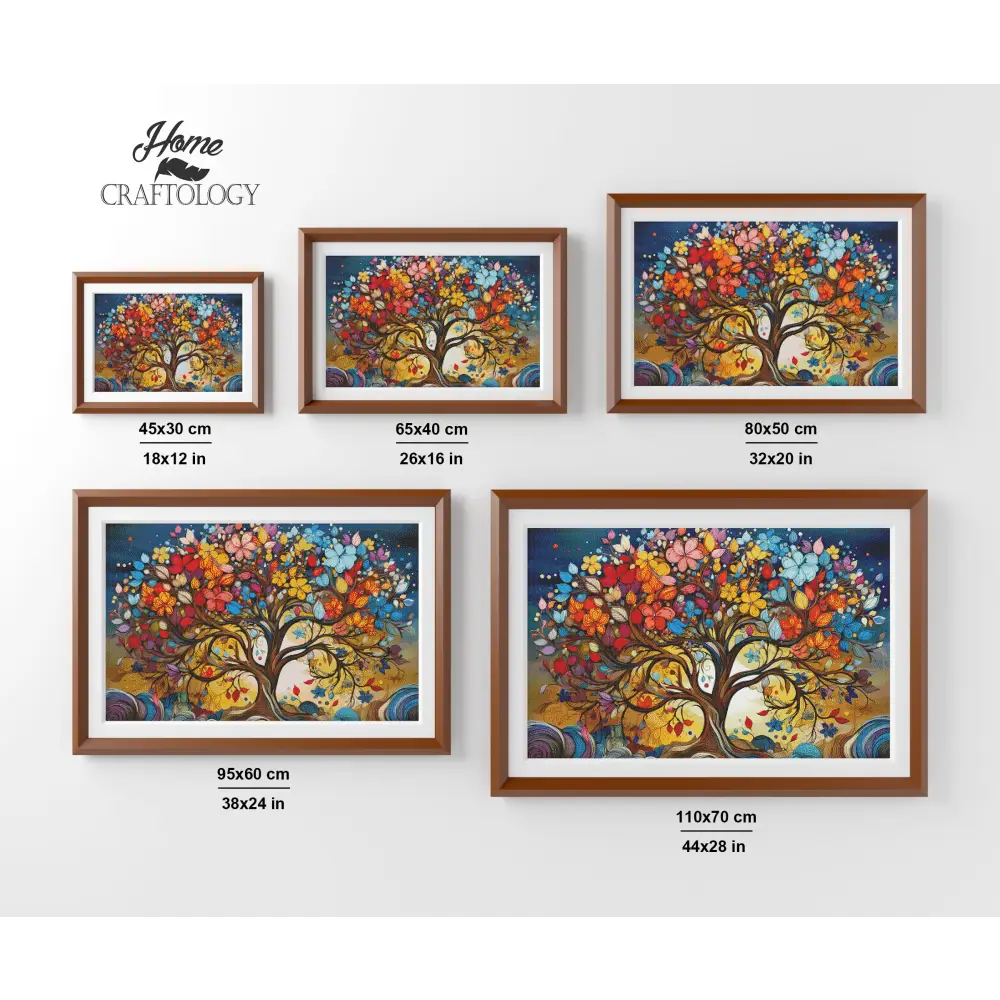 Colorful Leaves and Flowers - Exclusive Premium Diamond Painting Kit - Diamond Painting Kit