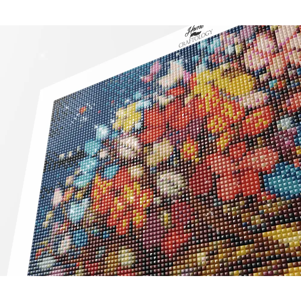 Colorful Leaves and Flowers - Exclusive Premium Diamond Painting Kit - Diamond Painting Kit