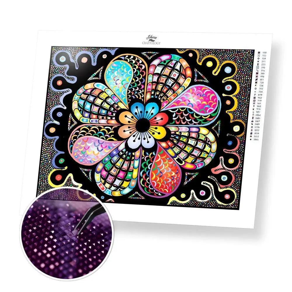 Colorful Mandala - Premium Diamond Painting Kit - 25x20cm / 10x8’’ / Square (Most Popular) - Diamond Painting Kit