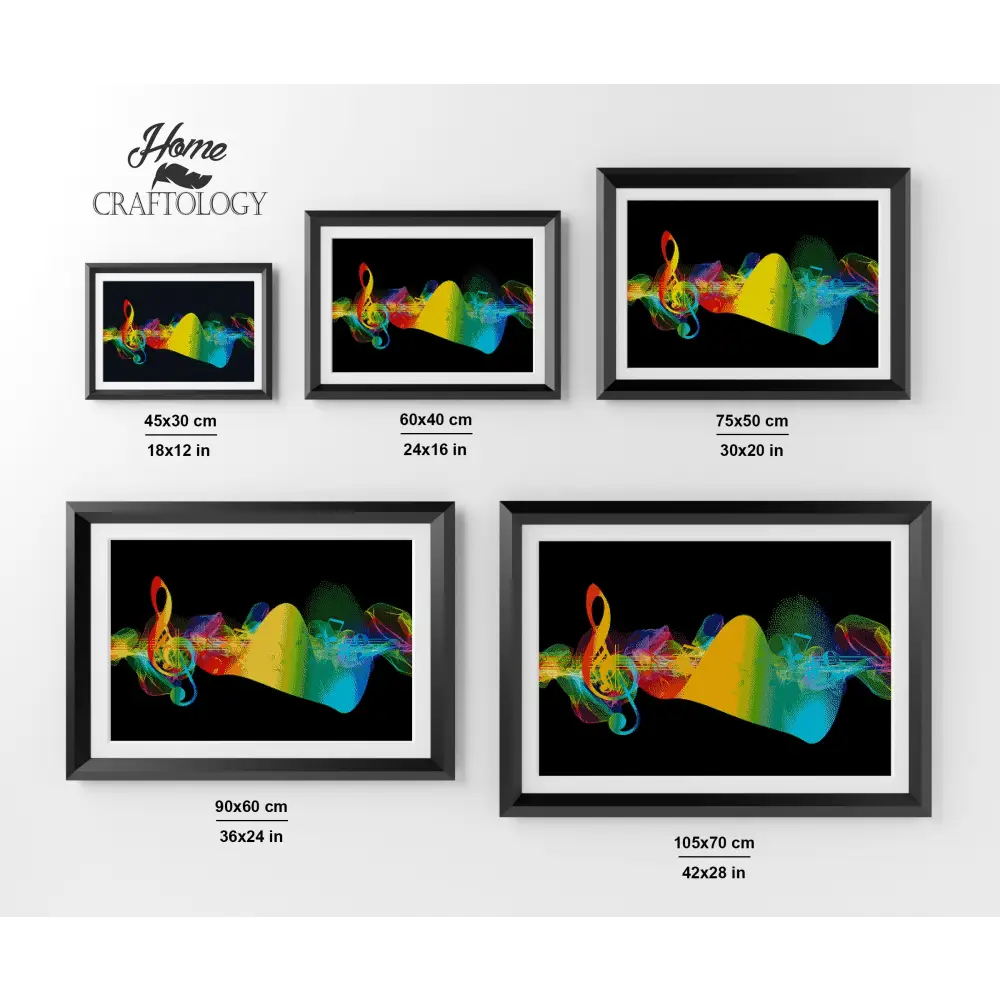 Colorful Musical Notes - Premium Diamond Painting Kit - Diamond Painting Kit