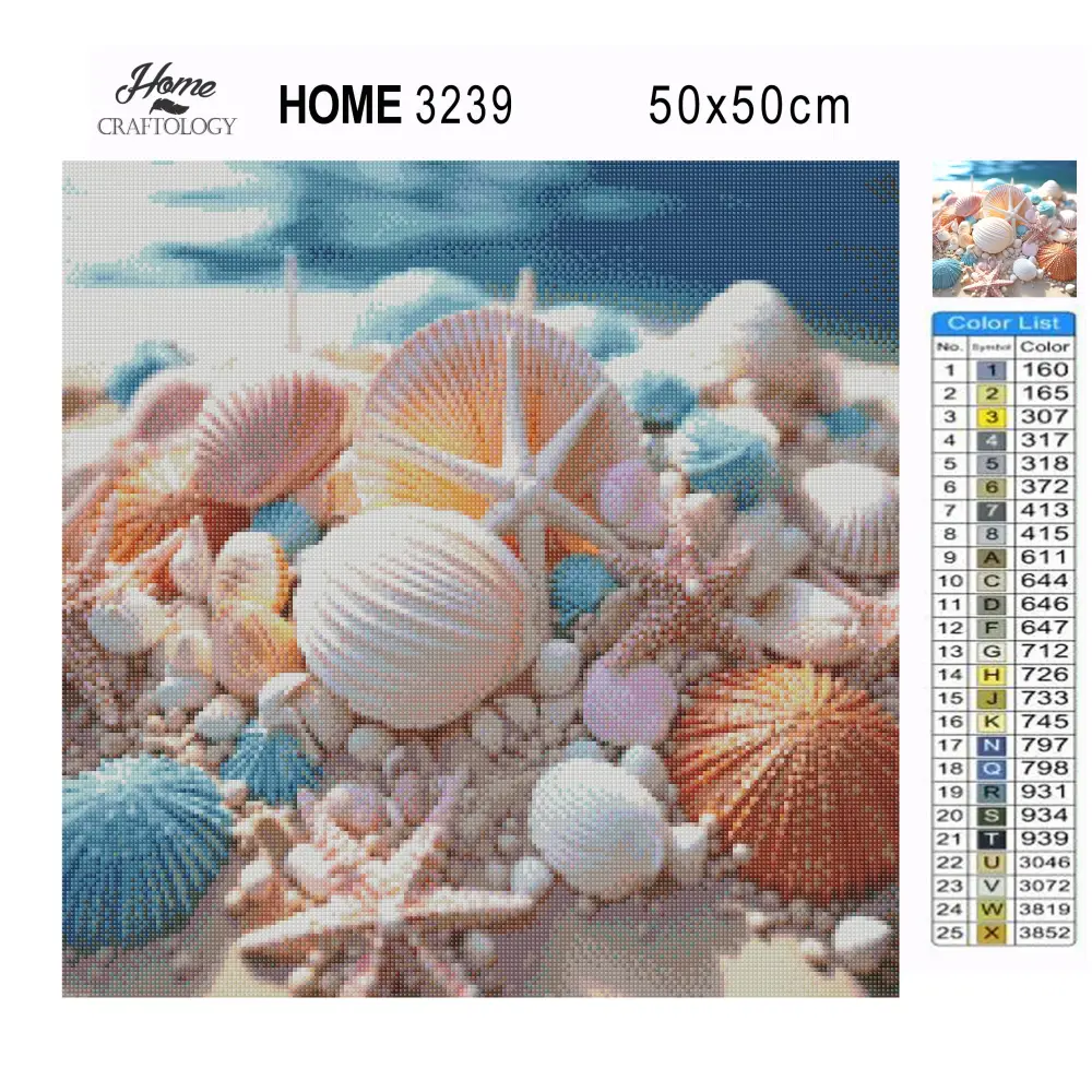 Colorful Shells - Exclusive Premium Diamond Painting Kit - Diamond Painting Kit