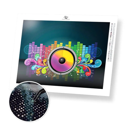 Colorful Sounds - Premium Diamond Painting Kit - 40x30cm / 16x12’’ / Square (Most Popular) - Diamond Painting Kit