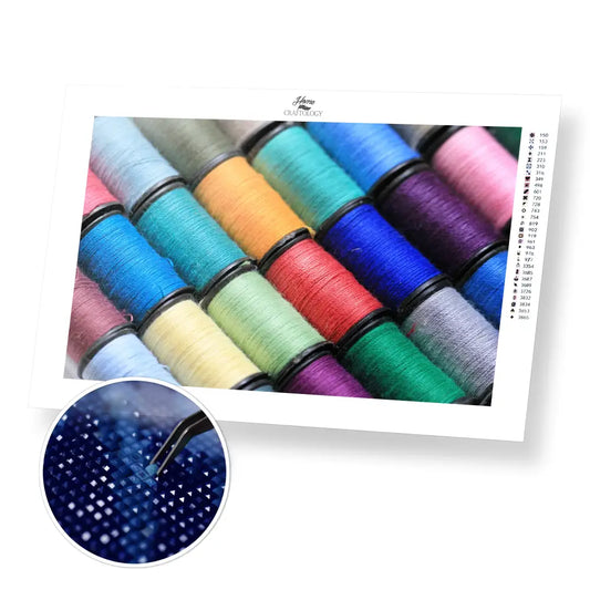 Colorful Threads - Premium Diamond Painting Kit - 45x30cm / 18x12’’ / Square (Most Popular) - Diamond Painting Kit