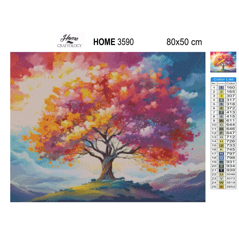 Colorful Tree Painting - Exclusive Premium Diamond Painting Kit - Diamond Painting Kit
