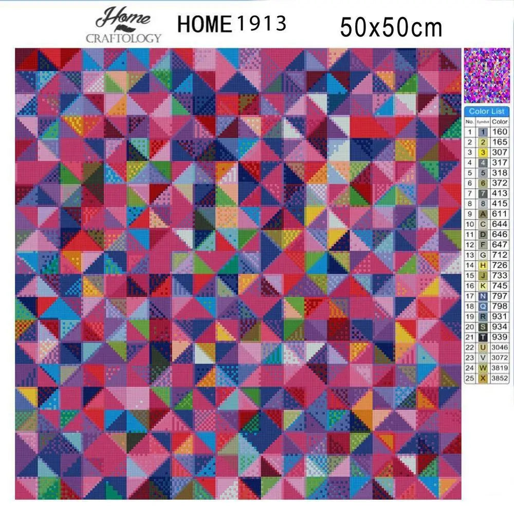 Colorful Triangles - Premium Diamond Painting Kit - Diamond Painting Kit
