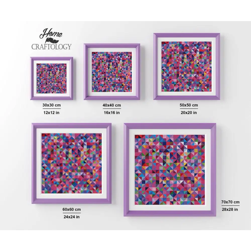 Colorful Triangles - Premium Diamond Painting Kit - Diamond Painting Kit
