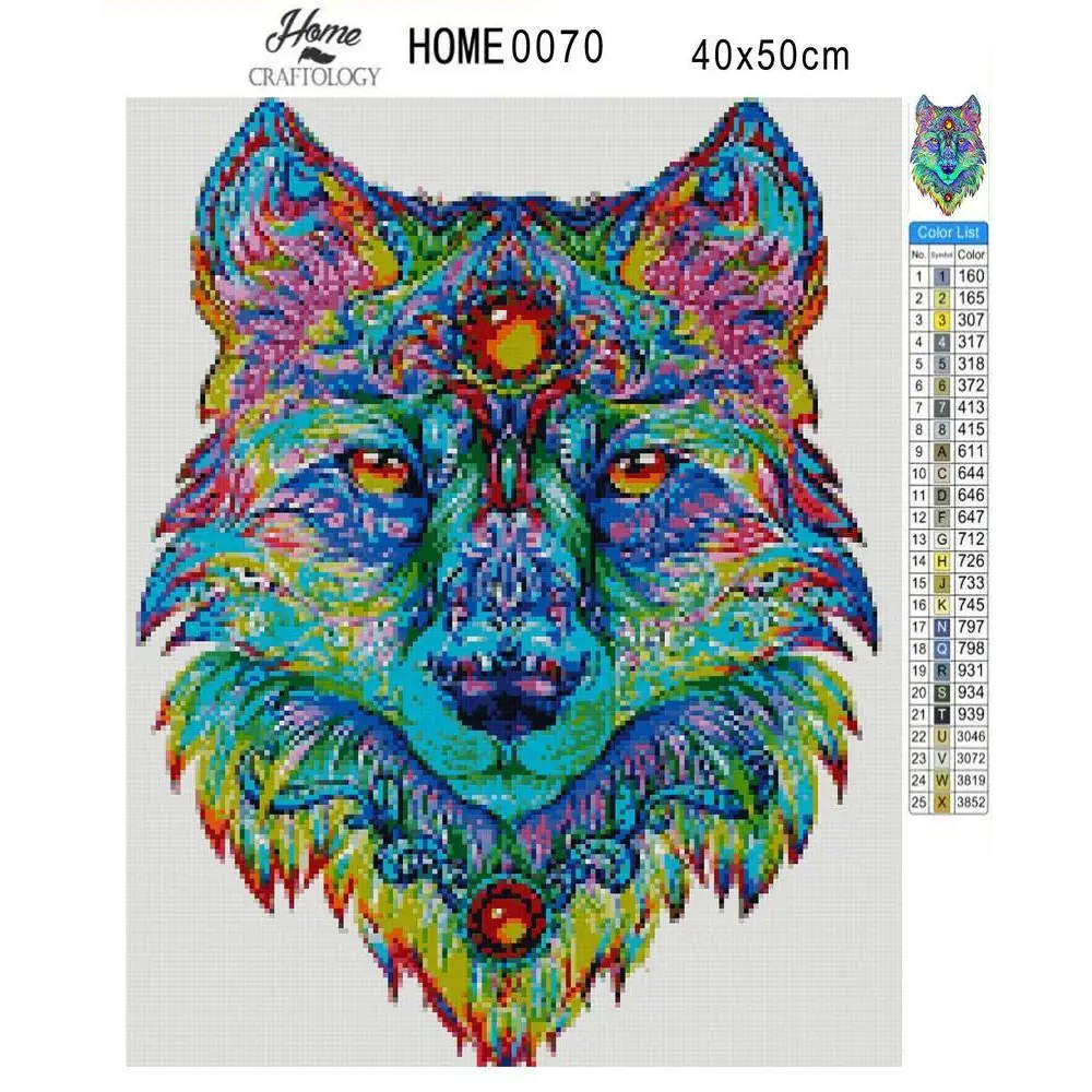 Colorful Wolf - Premium Diamond Painting Kit - Diamond Painting Kit