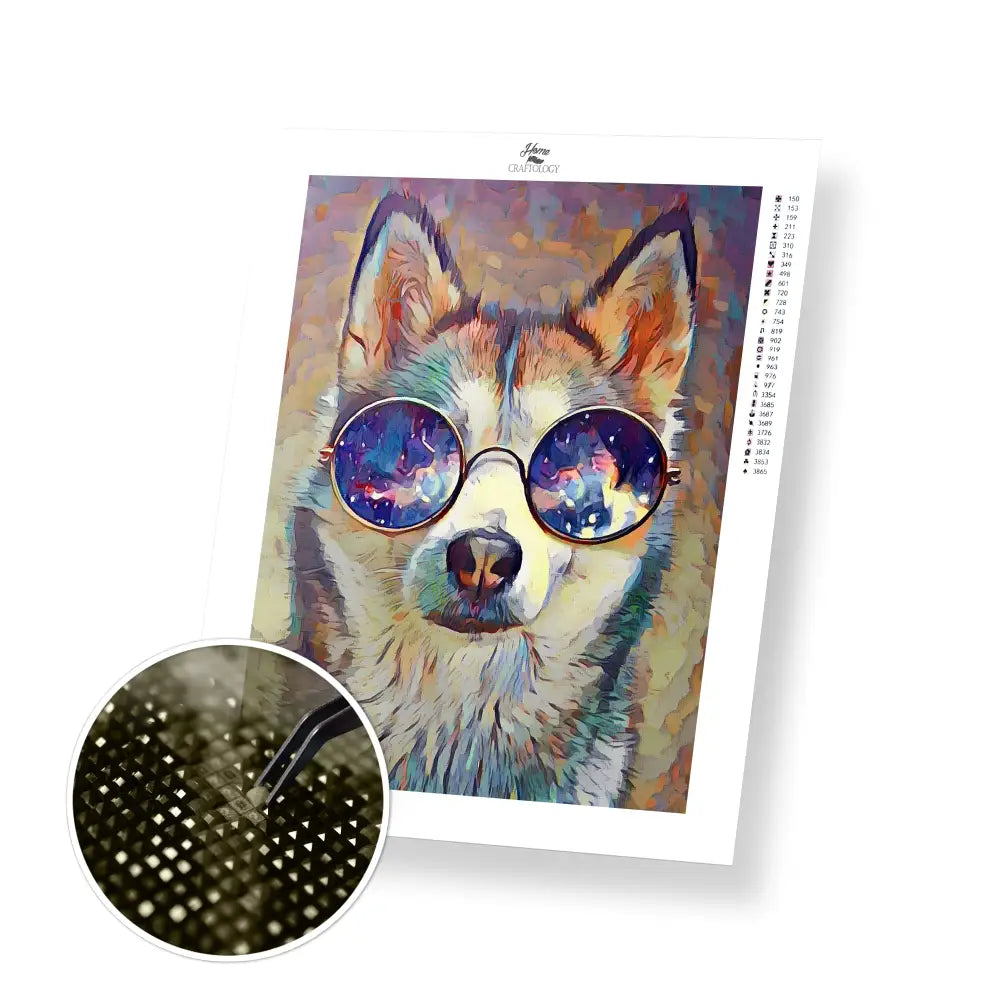 Coolest Husky - Premium Diamond Painting Kit - 30x40cm / 12x16’’ / Square (Most Popular) - Diamond Painting Kit