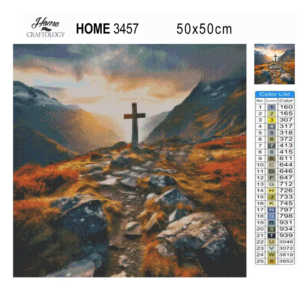 Cross on the Mountain - Exclusive Premium Diamond Painting Kit - Diamond Painting Kit