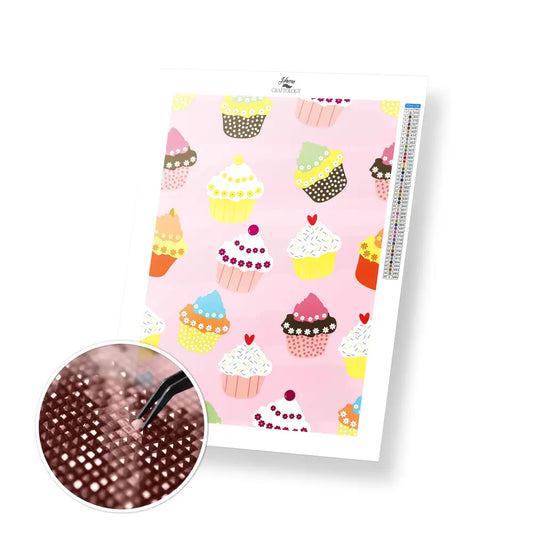 Cupcake Wallpaper - Premium Diamond Painting Kit - 30x45cm / 12x18’’ / Square (Most Popular) - Diamond Painting Kit