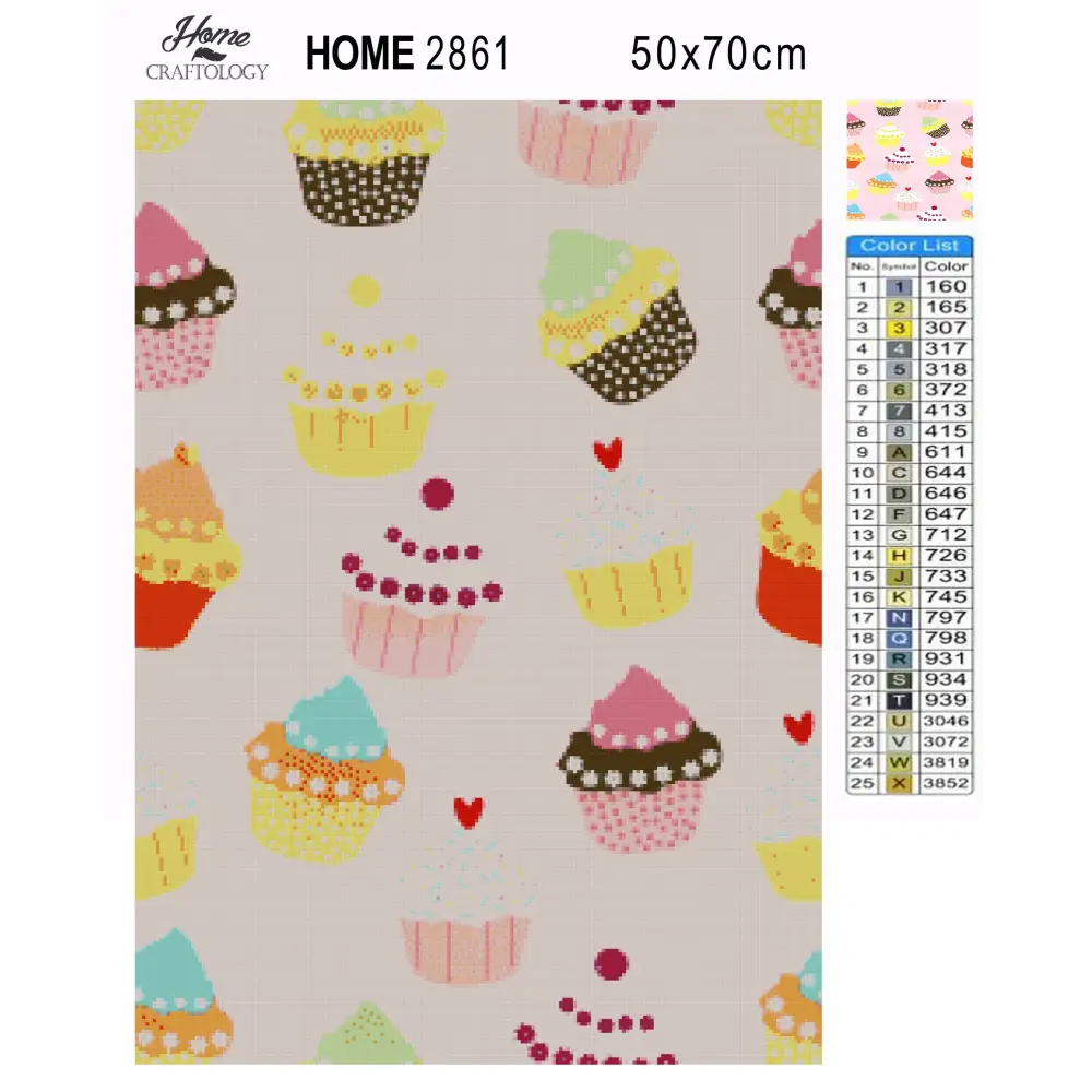 Cupcake Wallpaper - Premium Diamond Painting Kit - Diamond Painting Kit