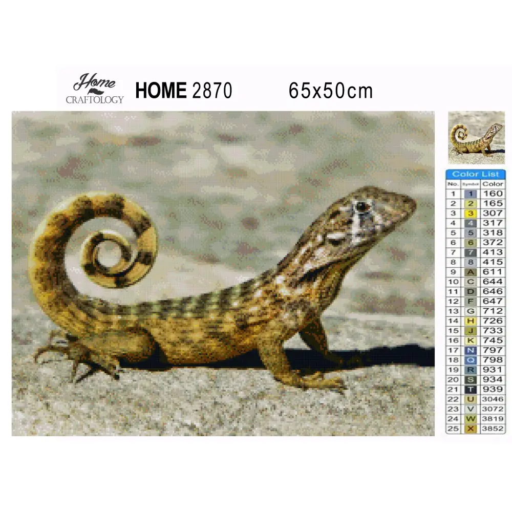 Curly-tailed Lizard - Premium Diamond Painting Kit - Diamond Painting Kit