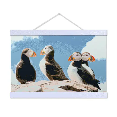 Cute Puffins - Premium Diamond Painting Kit - Diamond Painting Kit
