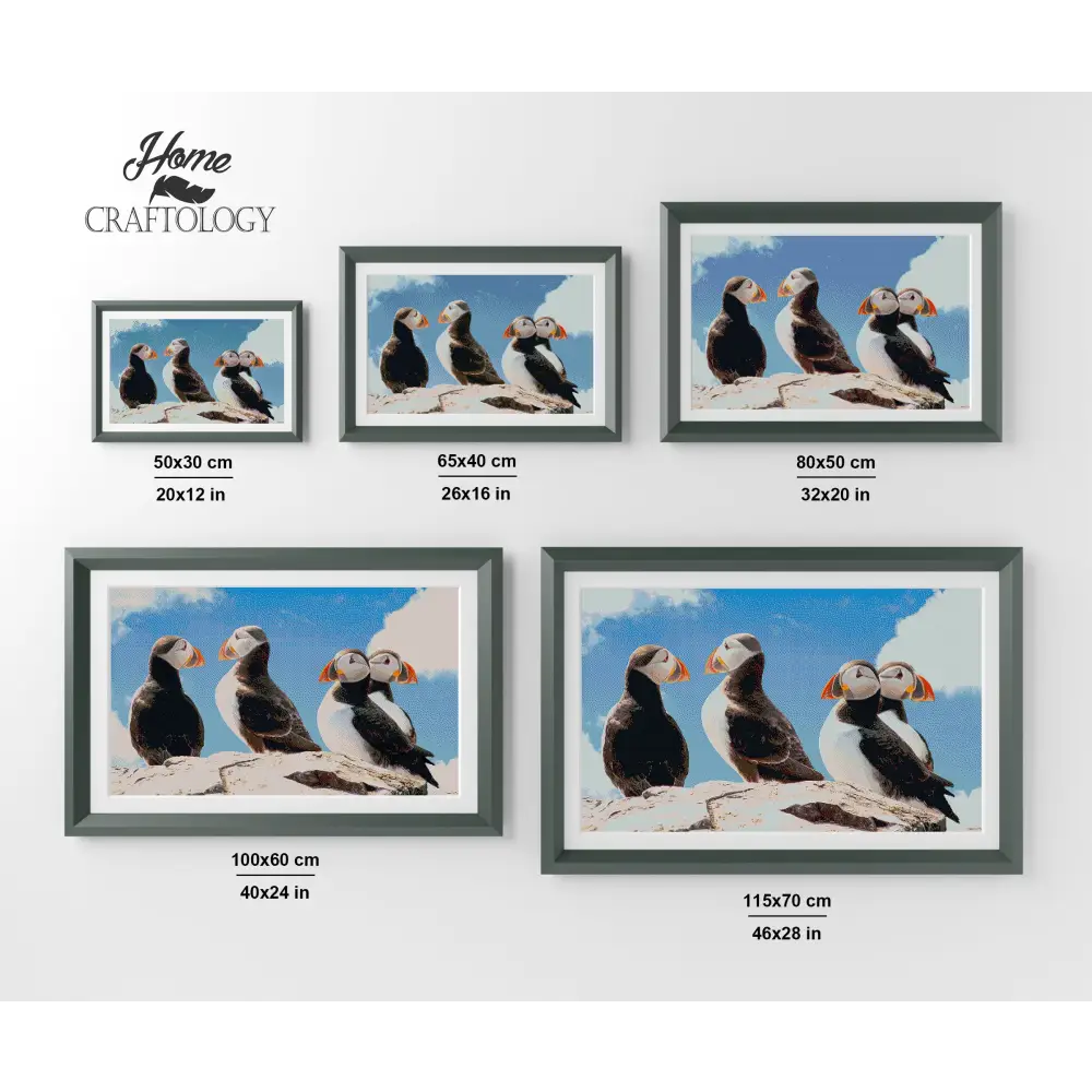Cute Puffins - Premium Diamond Painting Kit - Diamond Painting Kit