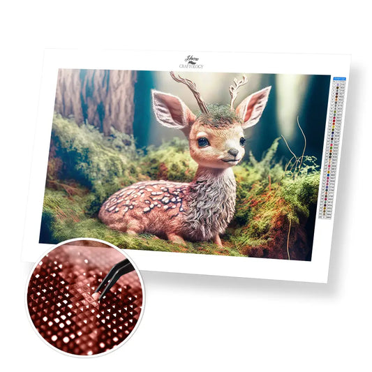Deer Resting - Premium Diamond Painting Kit - 45x30cm / 18x12’’ / Square (Most Popular) - Diamond Painting Kit