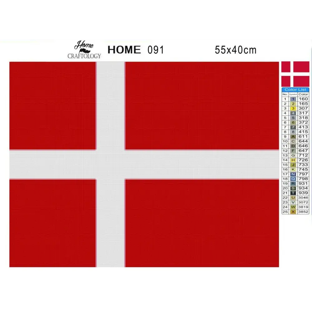 Denmark Flag - Premium Diamond Painting Kit - Diamond Painting Kit
