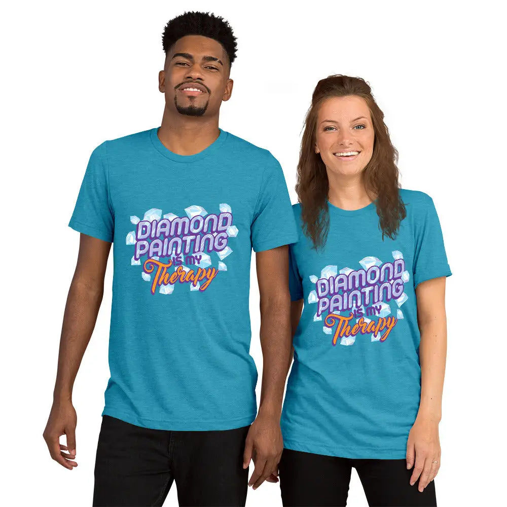 Diamond Paining Is My Therapy Short sleeve t-shirt - Aqua Triblend / XS
