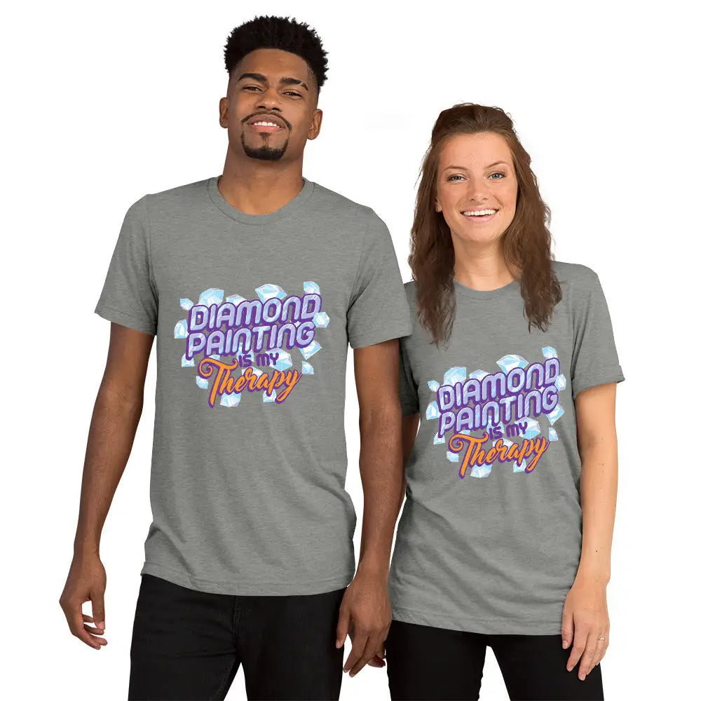 Diamond Paining Is My Therapy Short sleeve t-shirt - Athletic Grey Triblend / XS