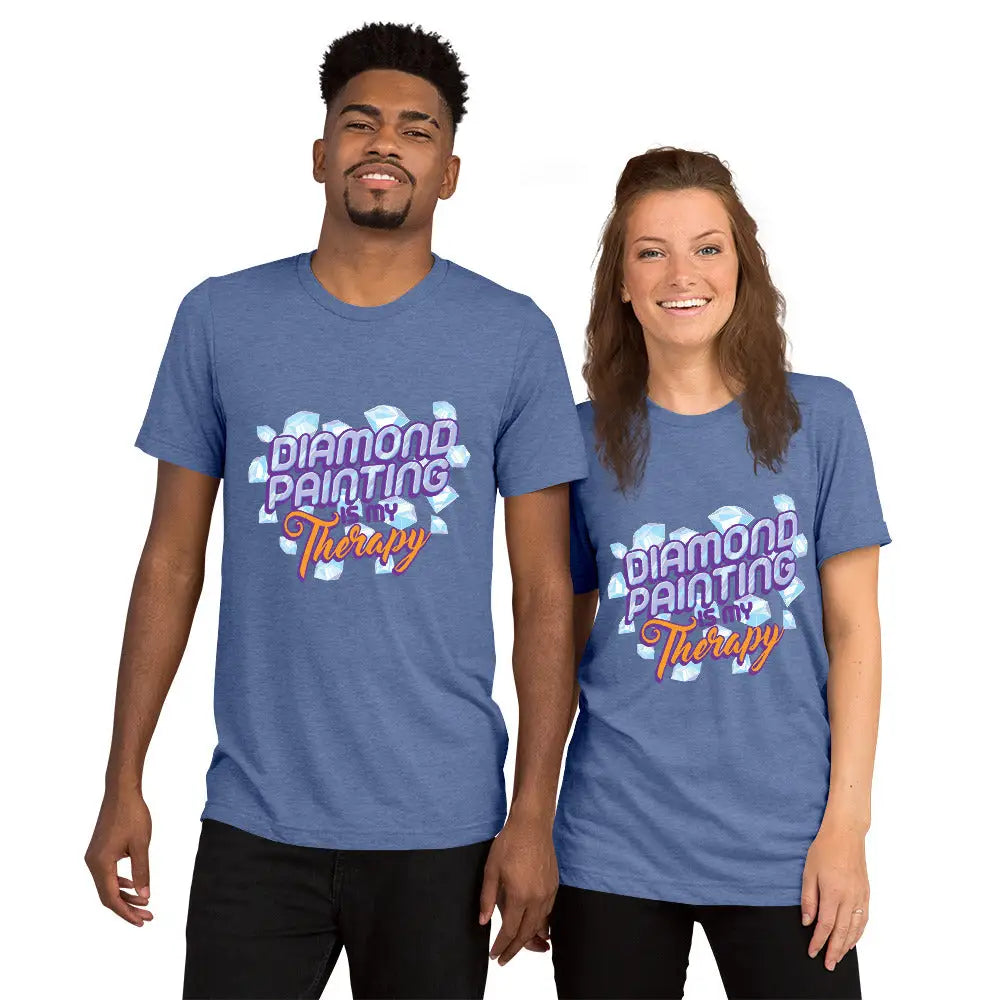 Diamond Paining Is My Therapy Short sleeve t-shirt - Blue Triblend / XS