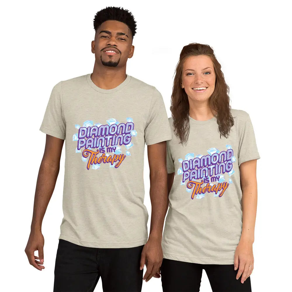 Diamond Paining Is My Therapy Short sleeve t-shirt - Oatmeal Triblend / XS