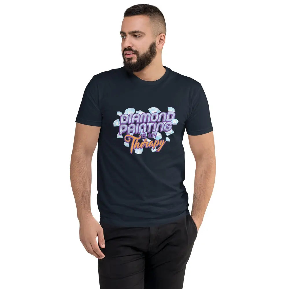 Diamond Painting Is My Therapy Short Sleeve T-shirt - Midnight Navy / XS