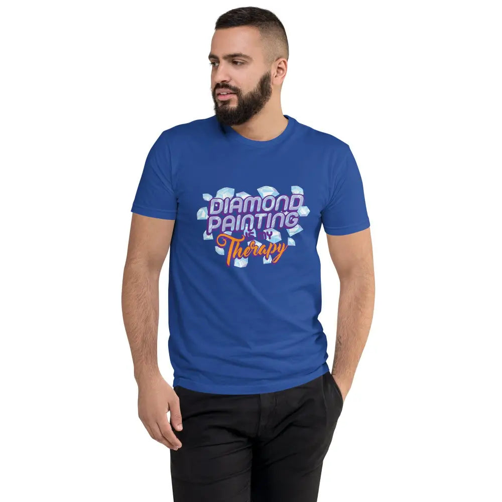 Diamond Painting Is My Therapy Short Sleeve T-shirt - Royal Blue / XS