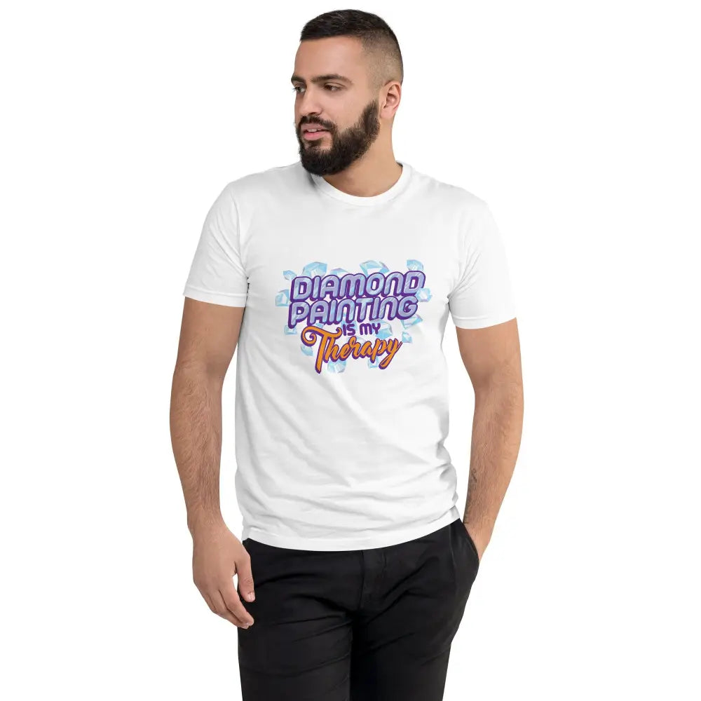 Diamond Painting Is My Therapy Short Sleeve T-shirt - White / XS