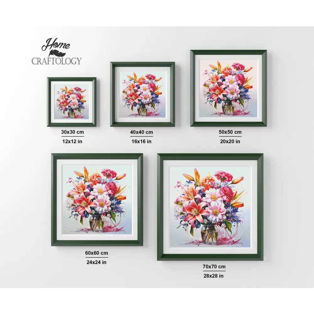 Different Flowers in a Vase - Exclusive Premium Diamond Painting Kit - Diamond Painting Kit
