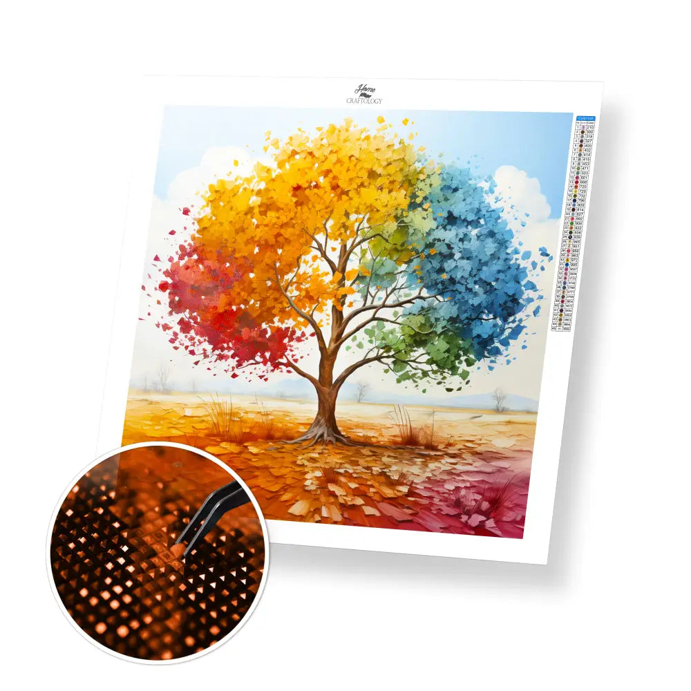 Different Shades of Leaves - Exclusive Premium Diamond Painting Kit - 30x30cm / 12x12’’ / Square (Most Popular)