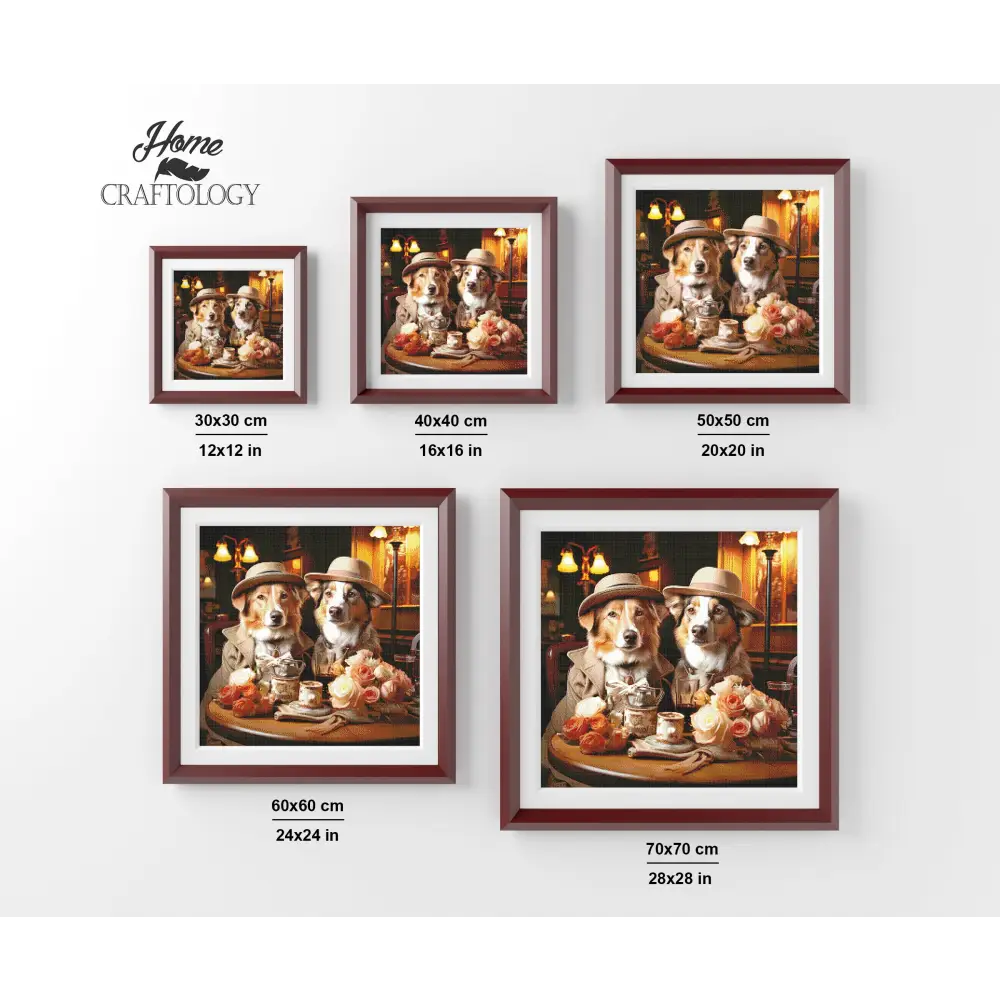 Dogs on a Date - Exclusive Premium Diamond Painting Kit - Diamond Painting Kit
