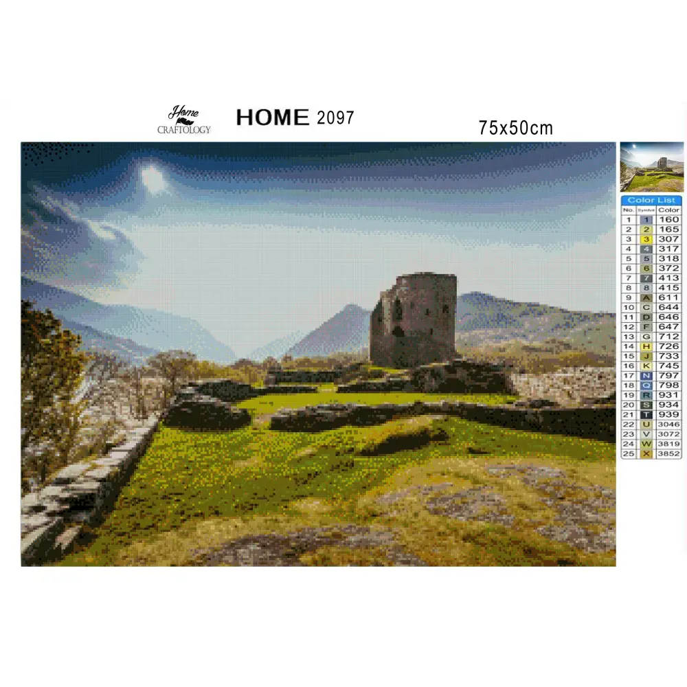 Dolbadarn Castle - Premium Diamond Painting Kit - Diamond Painting Kit