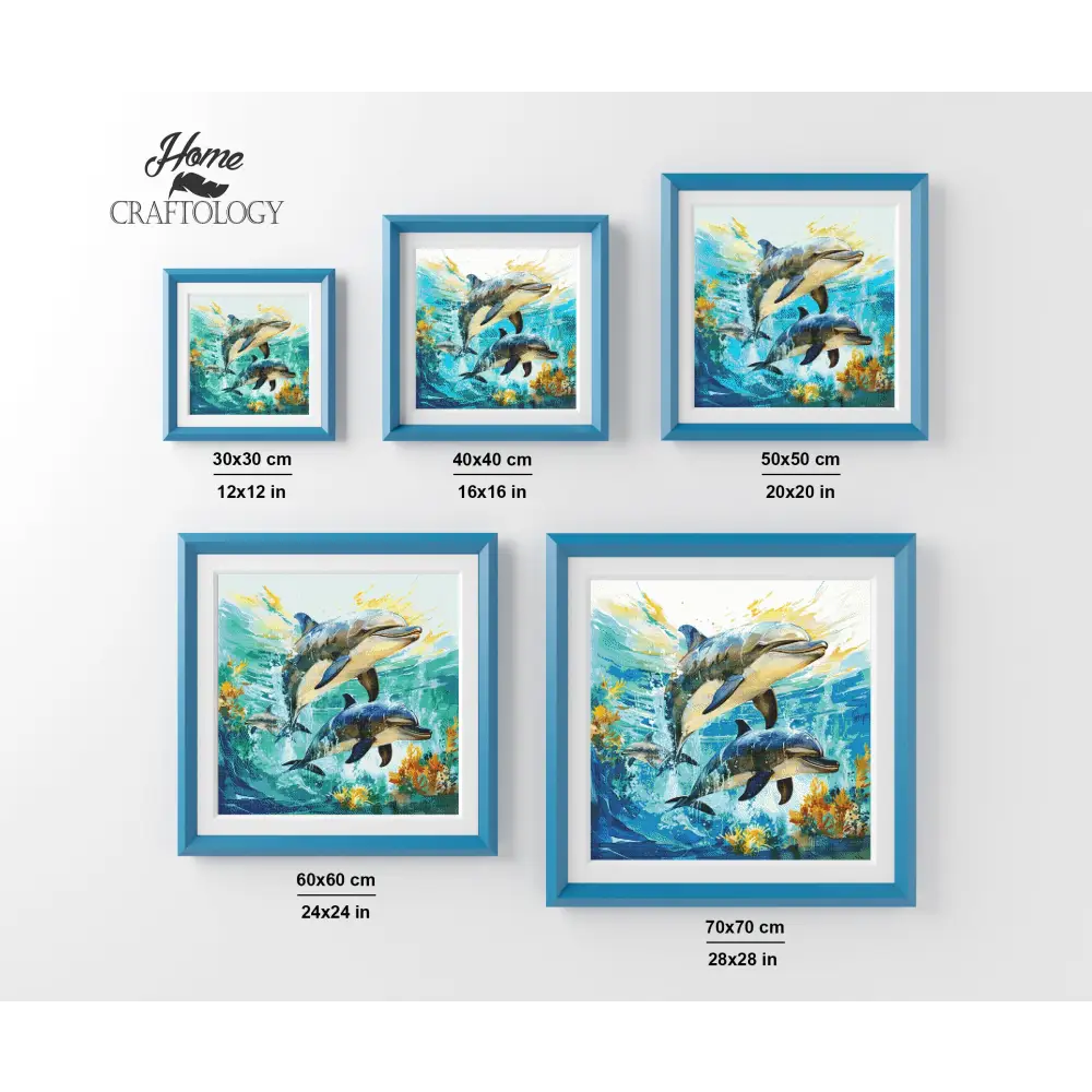 Dolphins - Exclusive Premium Diamond Painting Kit - Diamond Painting Kit