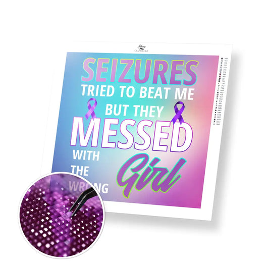 Don’t Mess with the Wrong Girl - Premium Diamond Painting Kit - 30x30cm / 12x12’’ / Square (Most Popular) - Diamond