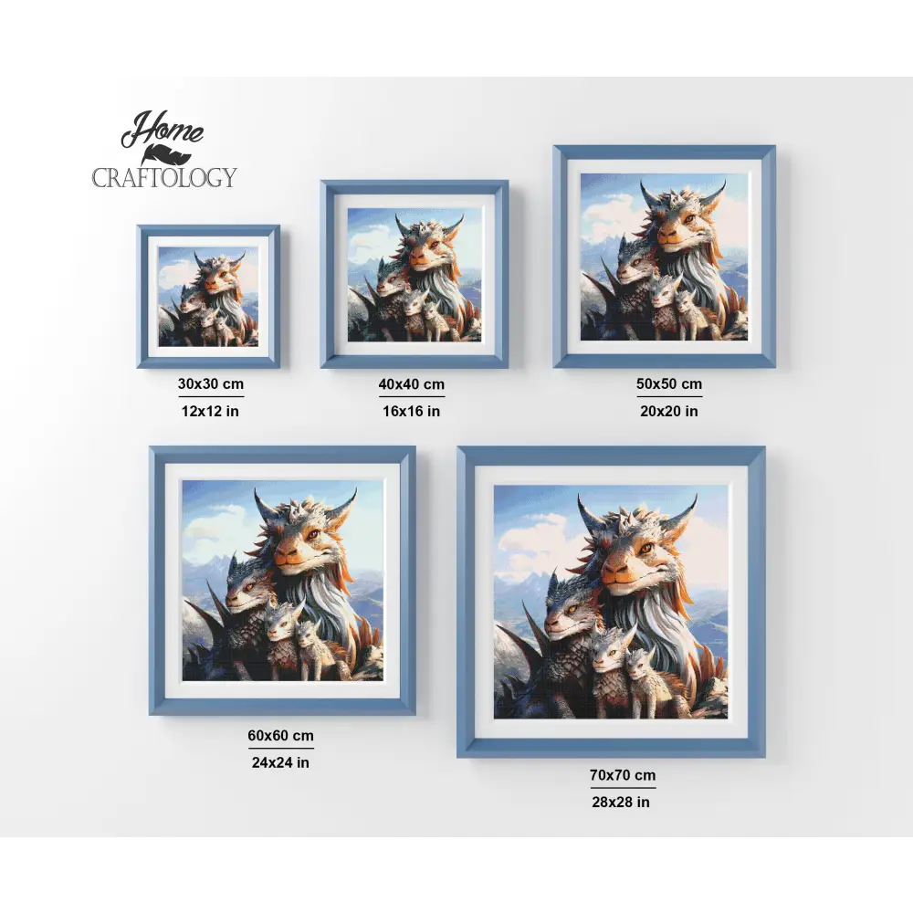 Dragon Family - Exclusive Premium Diamond Painting Kit - Diamond Painting Kit