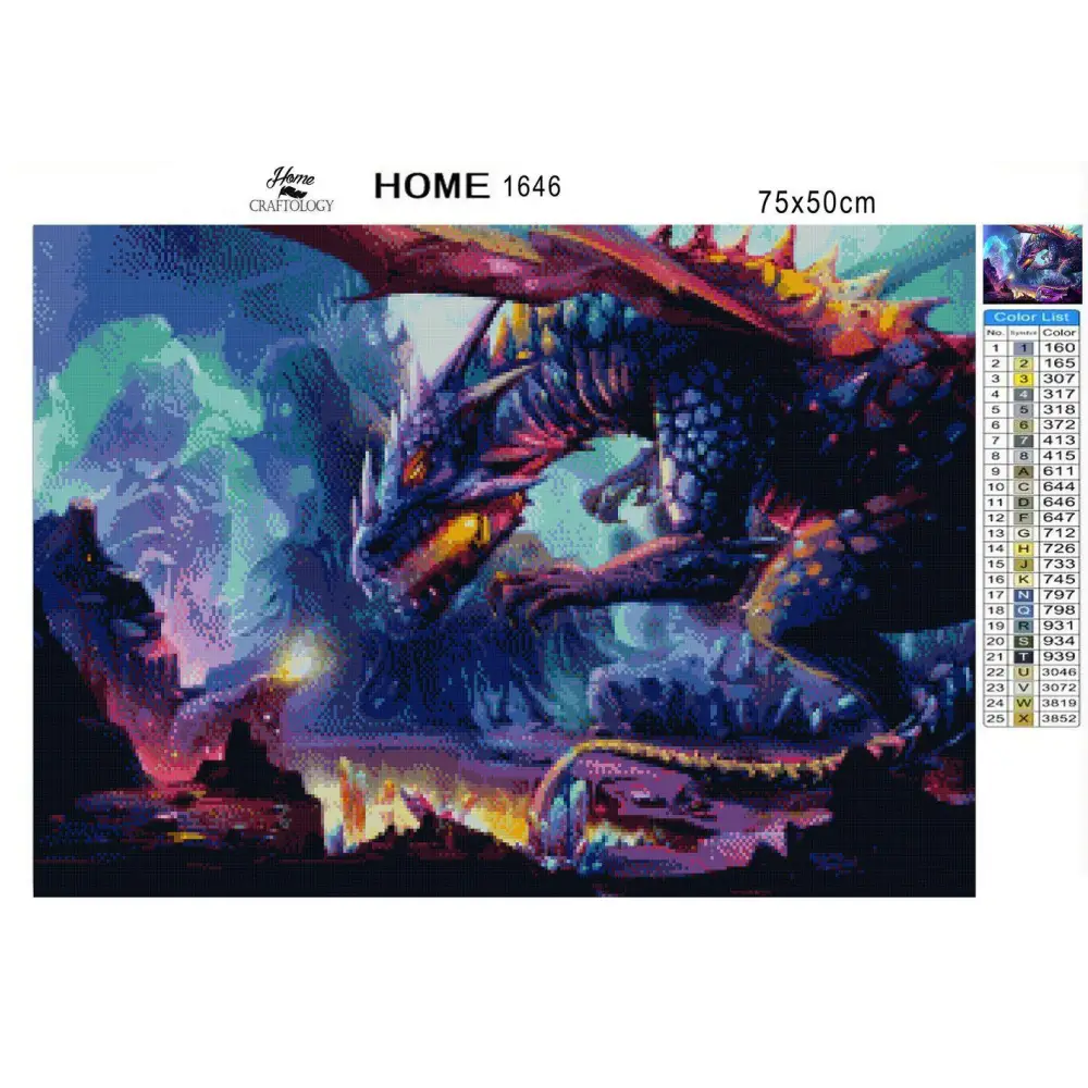Dragon with Crystals - Exclusive Premium Diamond Painting Kit - Diamond Painting Kit