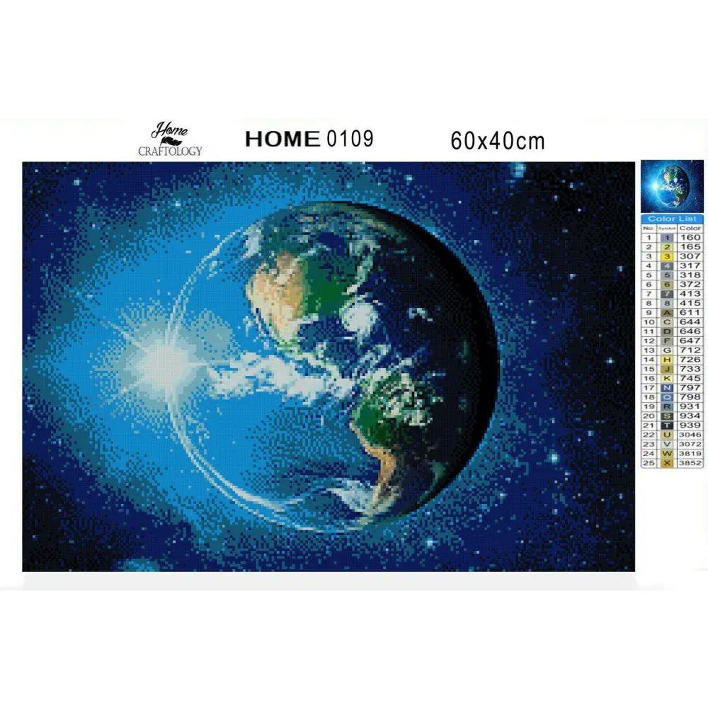Earth Day and Night - Premium Diamond Painting Kit - Diamond Painting Kit