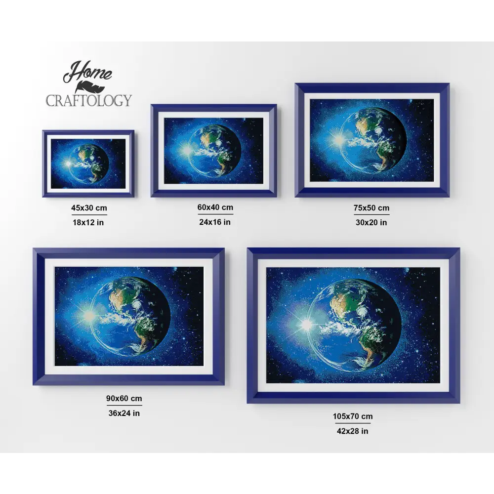 Earth Day and Night - Premium Diamond Painting Kit - Diamond Painting Kit