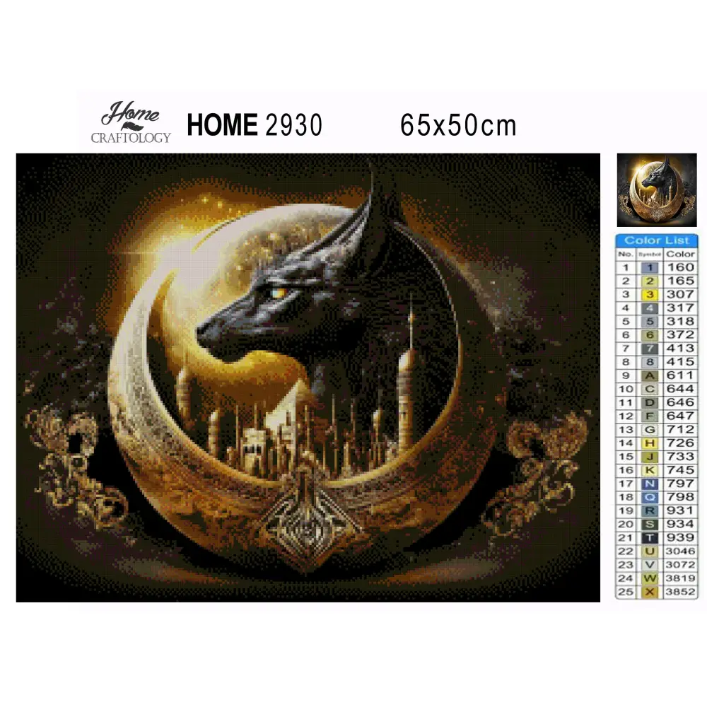 Egyptian God Anubis - Premium Diamond Painting Kit - Diamond Painting Kit