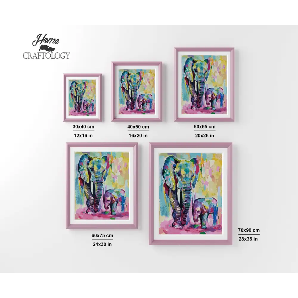Elephant and Baby - Exclusive Premium Diamond Painting Kit - Diamond Painting Kit