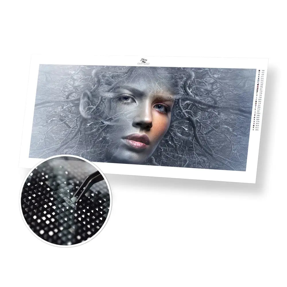Face on Branches - Premium Diamond Painting Kit - 65x30cm / 26x12’’ / Square (Most Popular) - Diamond Painting Kit