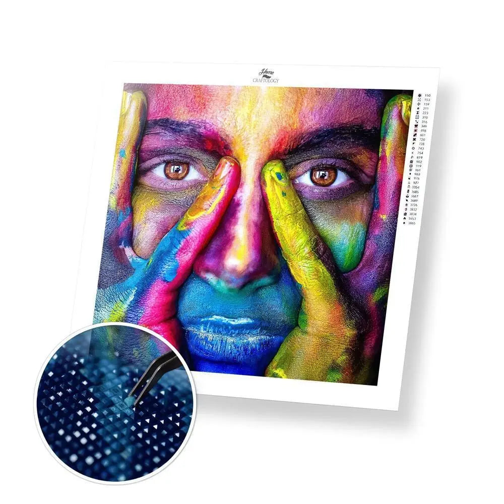 Face Painting - Premium Diamond Painting Kit - 30x30cm / 12x12’’ / Square (Most Popular) - Diamond Painting Kit