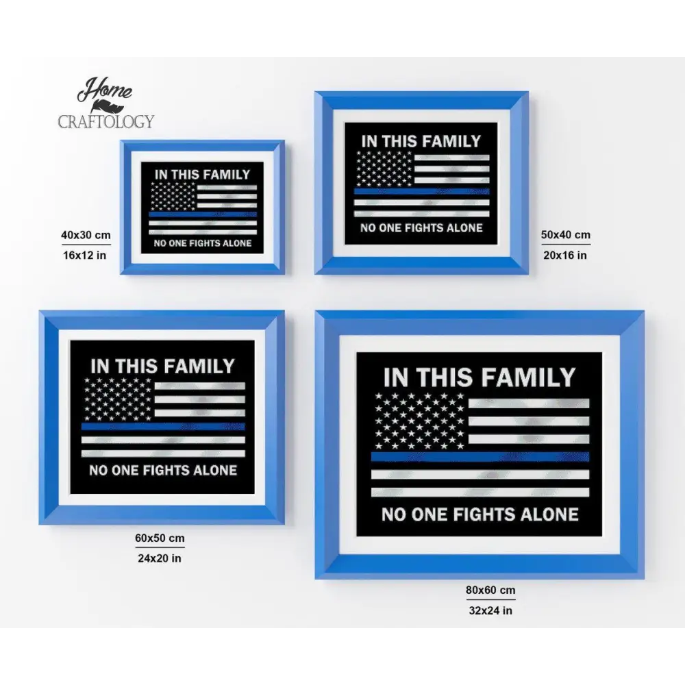 Family Motto Blue Stripe - Diamond Painting Kit - Home Craftology