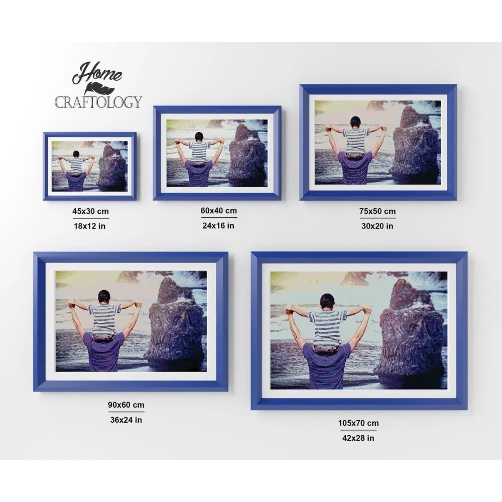 Father and Son at the Beach - Premium Diamond Painting Kit - Diamond Painting Kit