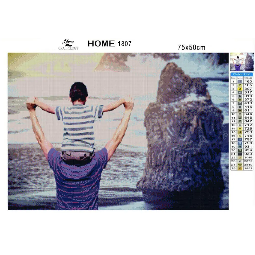 Father and Son at the Beach - Premium Diamond Painting Kit - Diamond Painting Kit