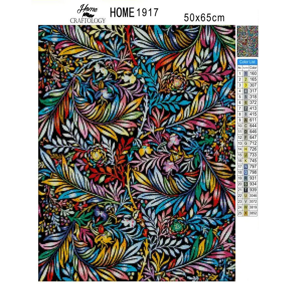 Feathers and Flowers - Premium Diamond Painting Kit - Diamond Painting Kit