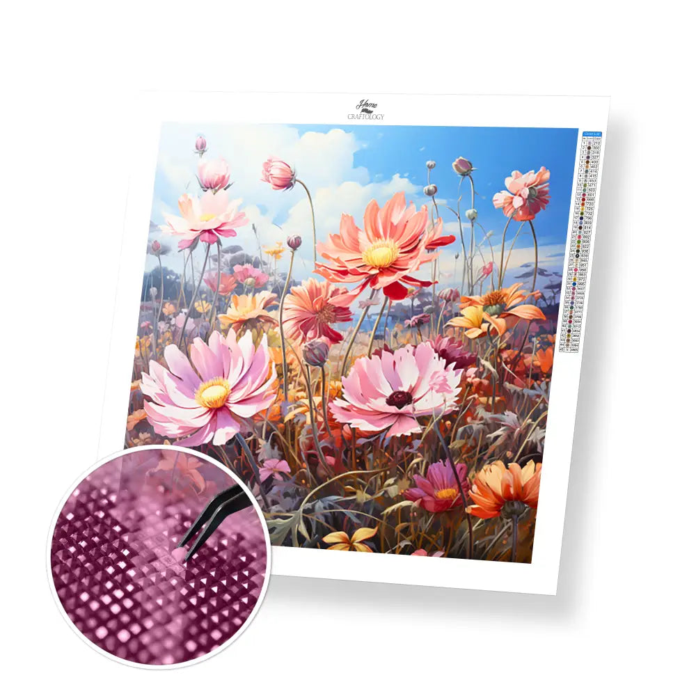 Field of Flowers - Exclusive Premium Diamond Painting Kit - 30x30cm / 12x12’’ / Square (Most Popular) / No Frame