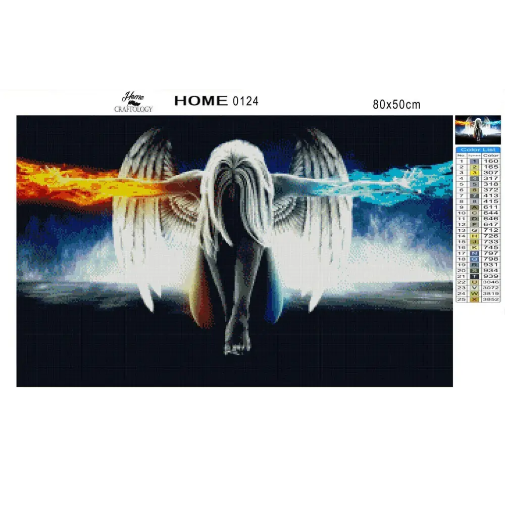 Fire and Ice Angel - Premium Diamond Painting Kit - Diamond Painting Kit