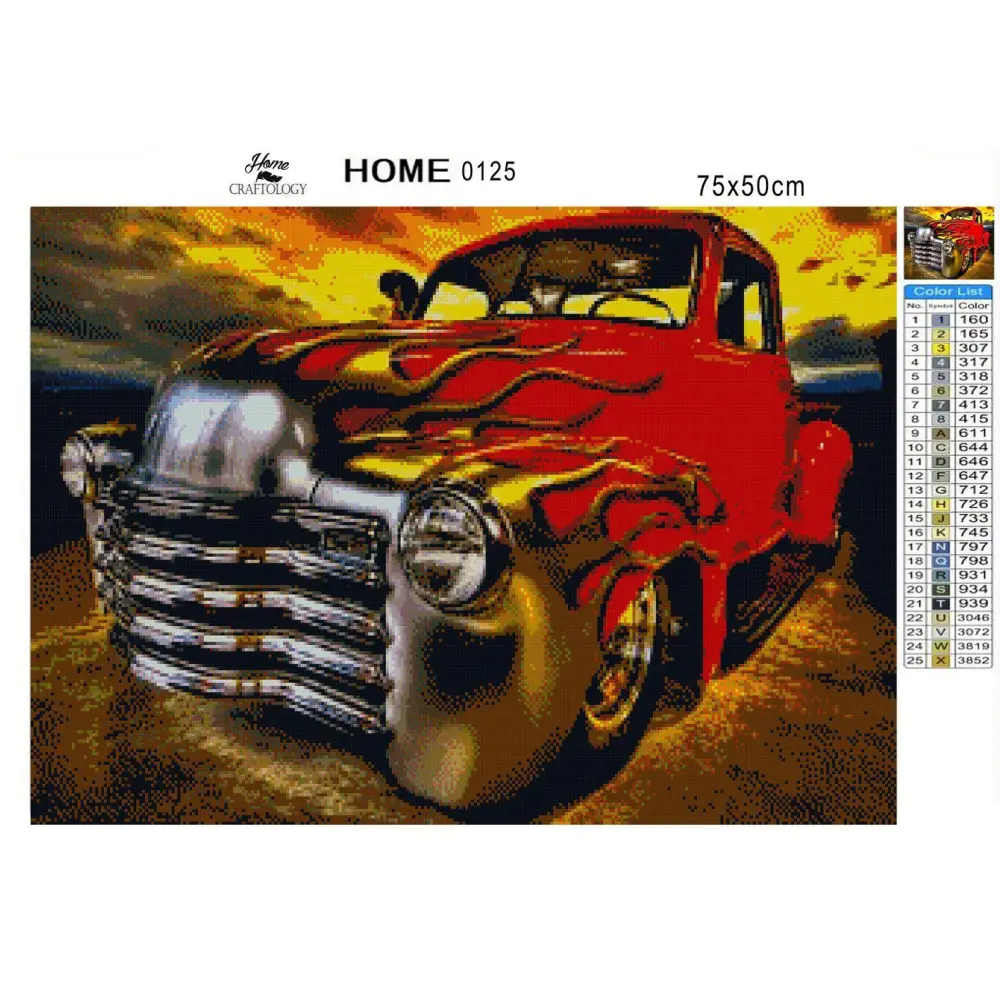 Fire Design Car - Premium Diamond Painting Kit - Diamond Painting Kit